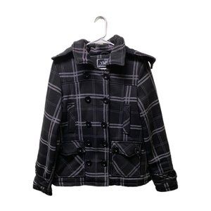 YMI Women’s Black and Gray Pea Coat, Medium, Pre-owned